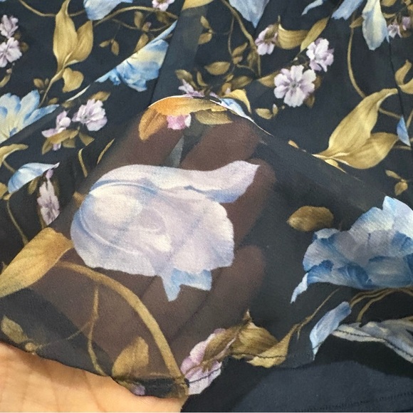 New York & Company Blue Multicolor Floral Sleeveless Dress Sz XL Preppy Classic - Picture 8 of 9